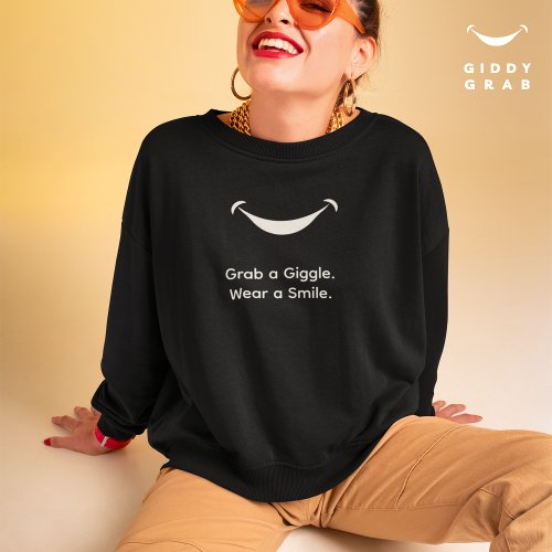 Cute Modern Typography Smile Simple Black Sweatshirt