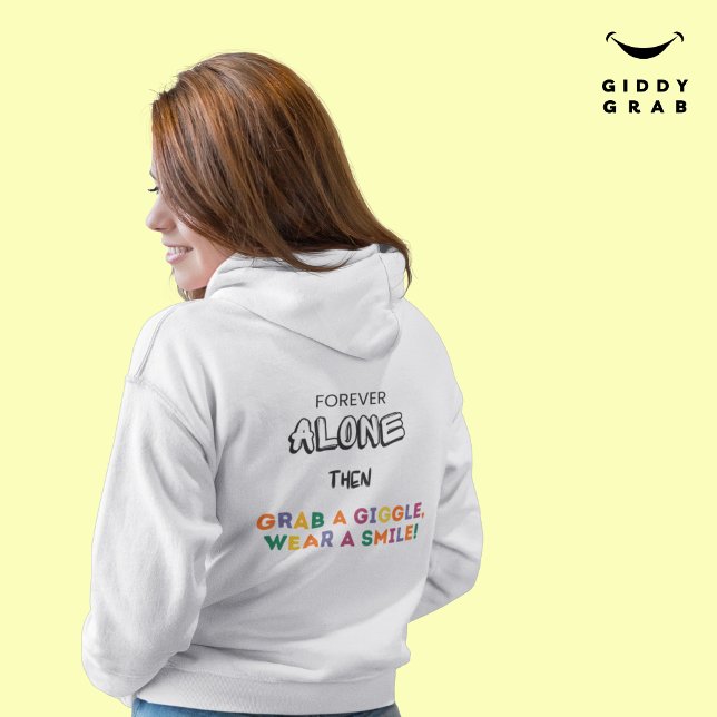 Cute Modern Typography Smile Simple Cozy White Hoodie (Creator Uploaded)