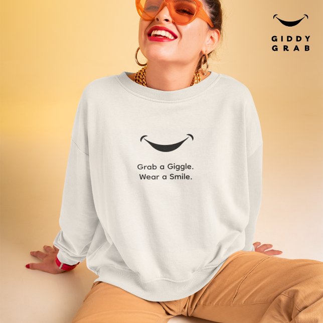 Cute Modern Typography Smile Simple White Sweatshirt (Creator Uploaded)