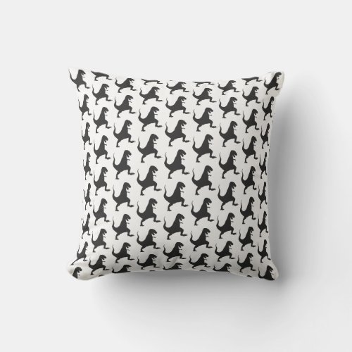 Cute Modern Tyrannosaurus rex Dinosaur Pattern Throw Pillow