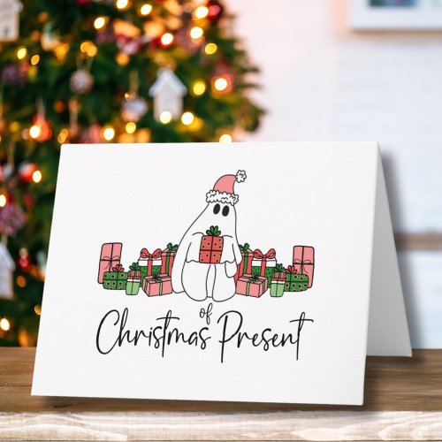 Cute Modern Unique Humorous Ghost Of Christmas Card