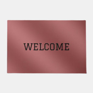 Cute Modern Watercolor gradient solid red color Doormat