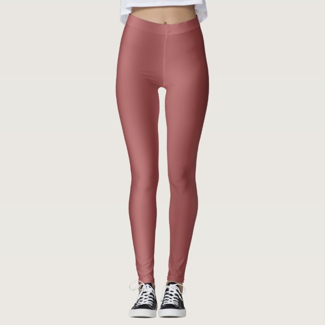 Cute Modern  Watercolor gradient solid red color  Leggings (Front)
