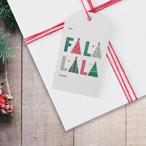 Cute Modern Whimsical Fa La La Holiday Gift Tags
