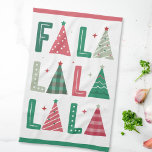 Cute Modern Whimsical Fa La La Kitchen Towel<br><div class="desc">A cute,  whimsical and modern holiday kitchen towel featuring the words FA LA LA LA in a hand-drawn style. The As are represented by Christmas trees.</div>