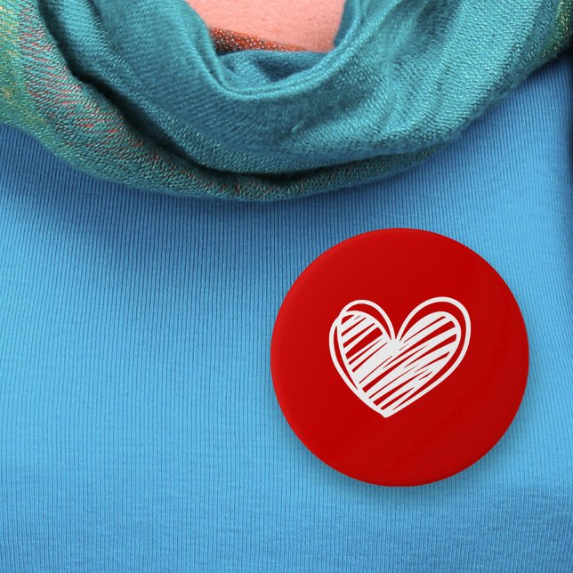 Cute Modern White Red Hearts Love Romantic Womens Button (Creator Uploaded)