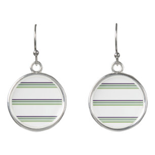 Cute modern white stripes earrings