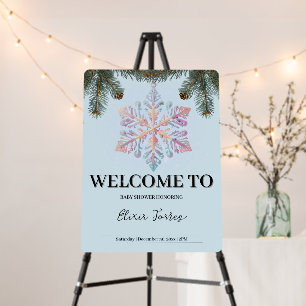 Cute Modern Winter Snowflakes Cute Baby Shower Foam Board
