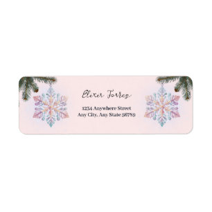 Cute Modern Winter Snowflakes Cute Baby Shower Label