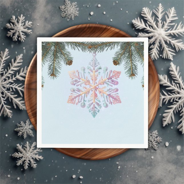 Cute Modern Winter Snowflakes Cute Baby Shower Napkins (Creator Uploaded)