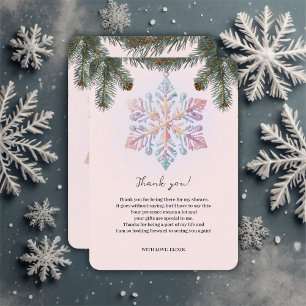 Cute Modern Winter Snowflakes Cute Baby Shower Thank You Card