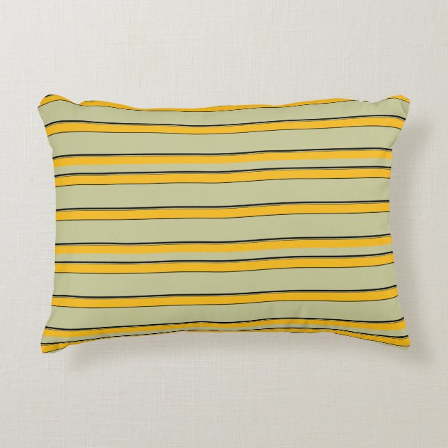 Cute modern yellow stripes accent pillow (Front)