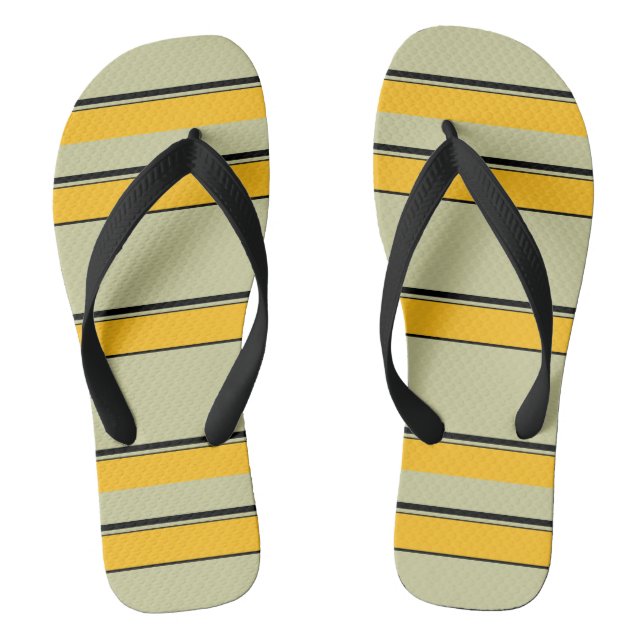 Cute modern yellow stripes flip flops (Footbed)