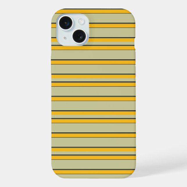 Cute modern yellow stripes iPhone case (Back)