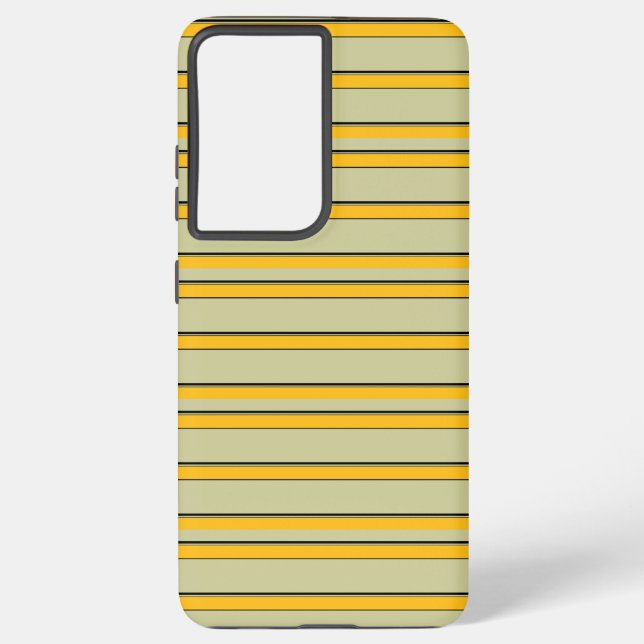 Cute modern yellow stripes samsung galaxy case (Back)