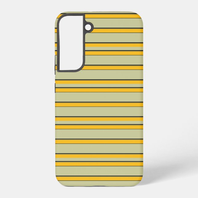 Cute modern yellow stripes samsung galaxy case (Back)