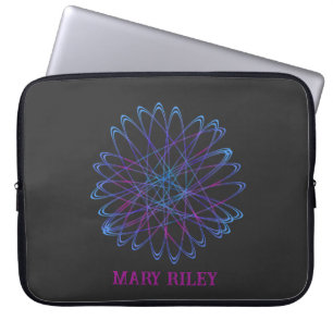 Cute Modern Your Name Colorful Laptop Sleeve
