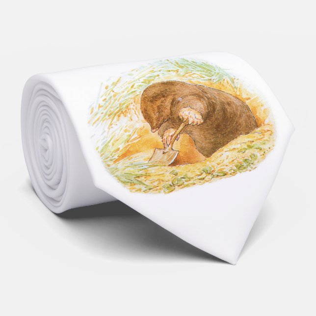 Cute Mole (Animal Art for Kids) (Beatrix Potter) Neck Tie (Rolled)