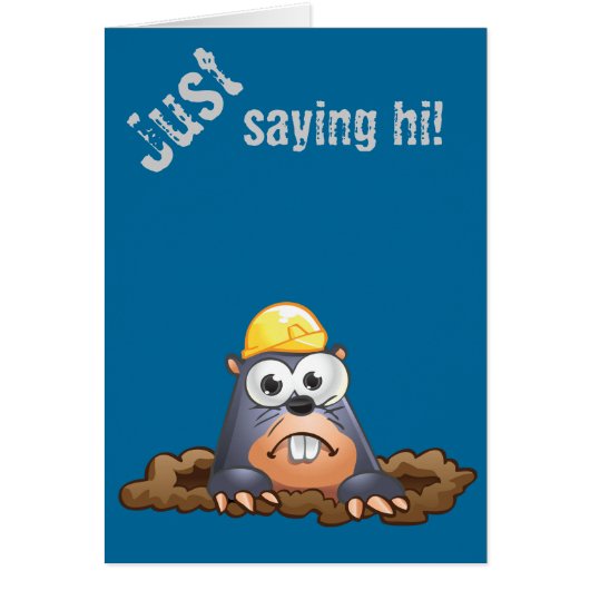 Cute Mole Digging Cartoon Cards (Front)