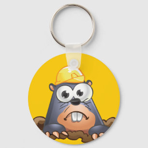 Cute Mole Digging Cartoon Keychain