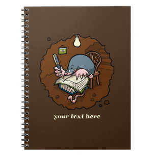 Cute Mole Writer Add Your Text Burrow Cartoon Notebook