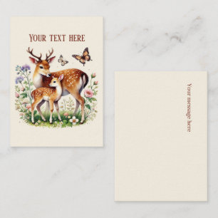Cute Mom and baby deer add your message  Note Card