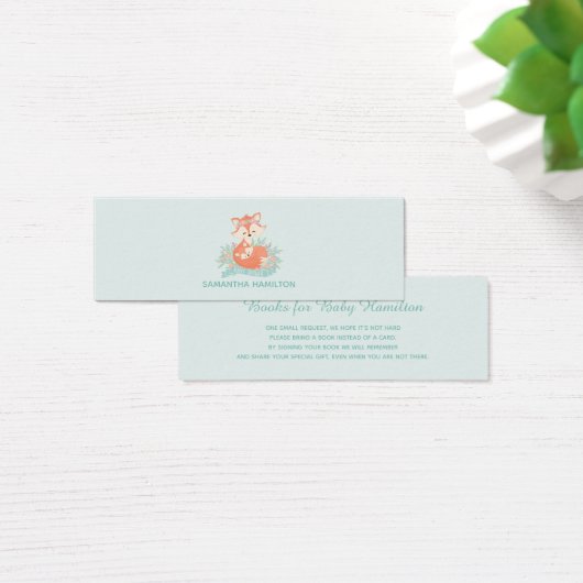 Cute Mom and Baby Fox Boy Baby Shower Book Request (Desk)