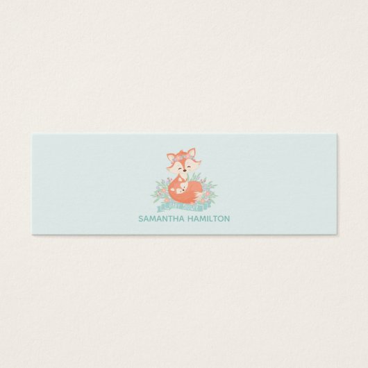 Cute Mom and Baby Fox Boy Baby Shower Book Request (Front)