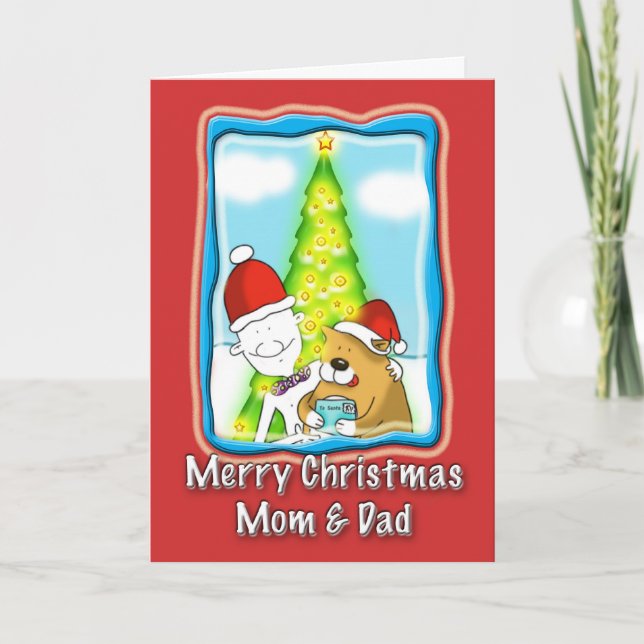 cute mom and dad Christmas card (Front)