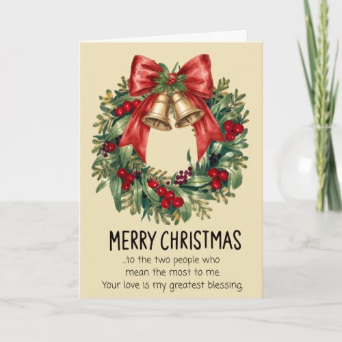 Cute Mom and Dad Christmas Folded Holiday Card