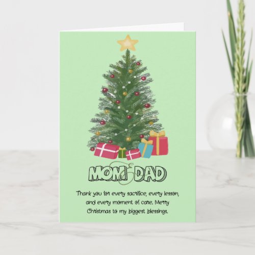 Cute Mom and Dad Christmas Folded Holiday Card