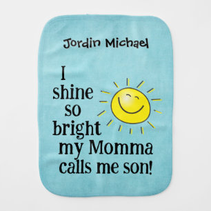Cute Mom and Son Quote Baby Burp Cloth