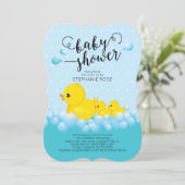 Cute Mom and Twin Ducks Baby Shower Invitation (Standing Front)