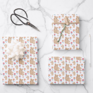 Cute Mom baby bear tiled pattern Wrapping Paper Sheets