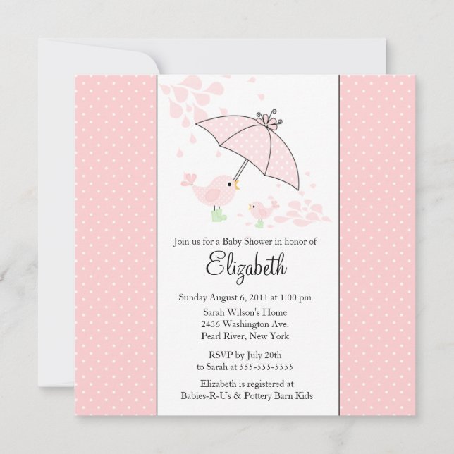 CUTE Mom & Baby Bird Baby Shower Invitation (Front)