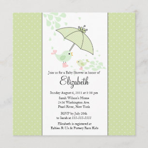 CUTE Mom & Baby Bird Baby Shower Invitation