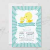Cute Mom Baby Ducks Neutral Boys Baby Shower Invitation (Front)