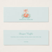 Cute Mom & Baby Fox Boy Baby Shower Diaper Raffle (Front & Back)