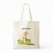 Cute Mom & Baby Giraffe Green & Yellow Canvas Bag