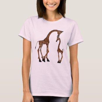 Cute Mom & Baby Giraffe T-shirt by Just_Giraffes at Zazzle