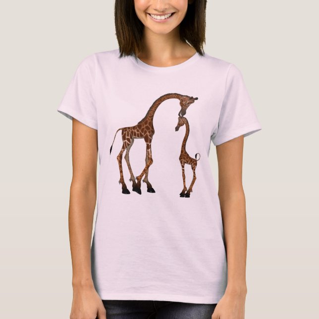 Cute Mom & Baby Giraffe T-Shirt (Front)