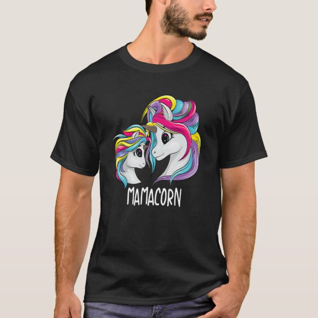 Cute Mom Baby Mama Unicorn  Mamacorn T-Shirt (Front)