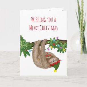 Cute mom & baby sloth Christmas card
