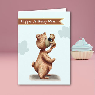 Cute Mom Bear Cub Birthday Card