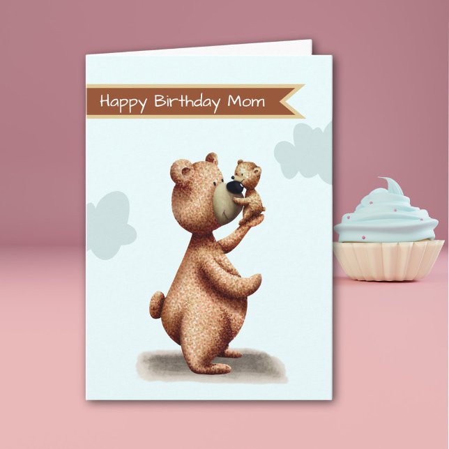 Cute Mom Bear Cub Birthday Card (Creator Uploaded)