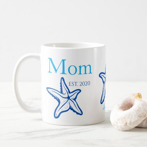 Cute Mom Blue Starfish Beachy Coffee Mug
