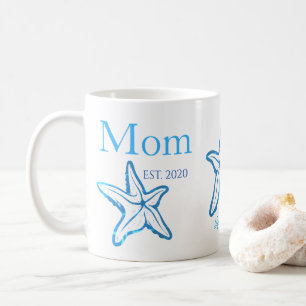 Cute Mom Blue Starfish Beachy Coffee Mug