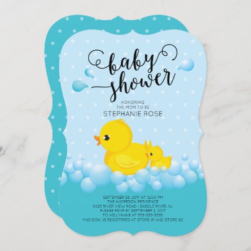 Cute Mom Duck  Baby Shower Invitation