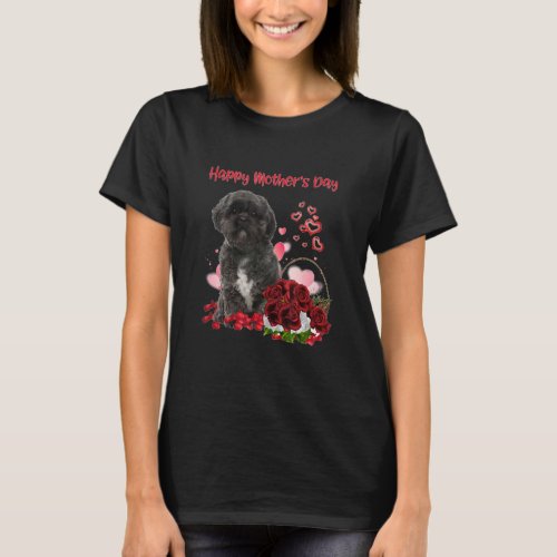 Cute Mom Flower Happy Mothers Day Love Dog 5 T_Shirt
