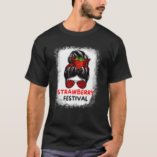 Cute Mom Girl Strawberries Festival Fruit Lovers M T-Shirt